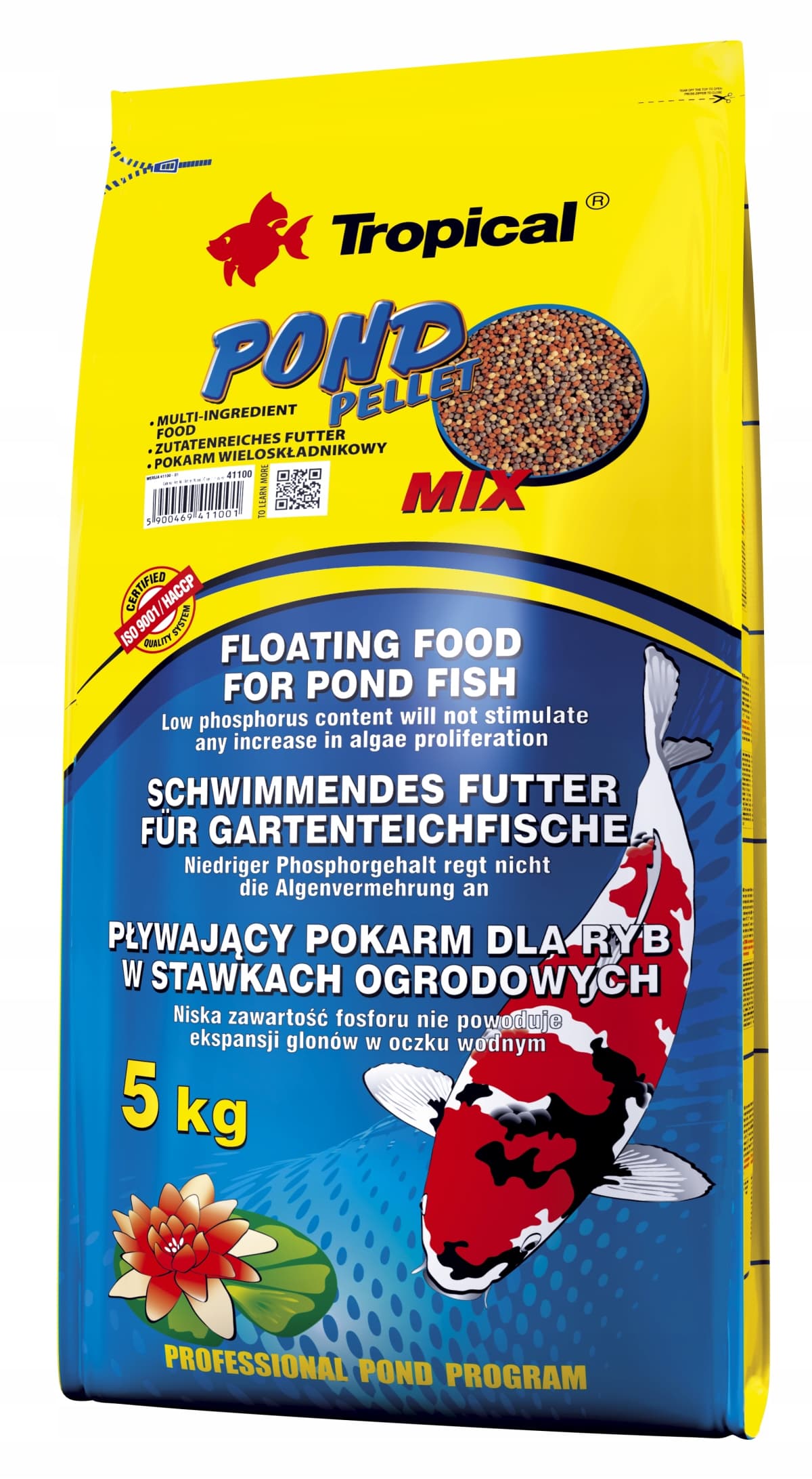Tropical Pond Pellet Mix Size S 50Lt/5Kg ( Havuz Balığı Yemi )