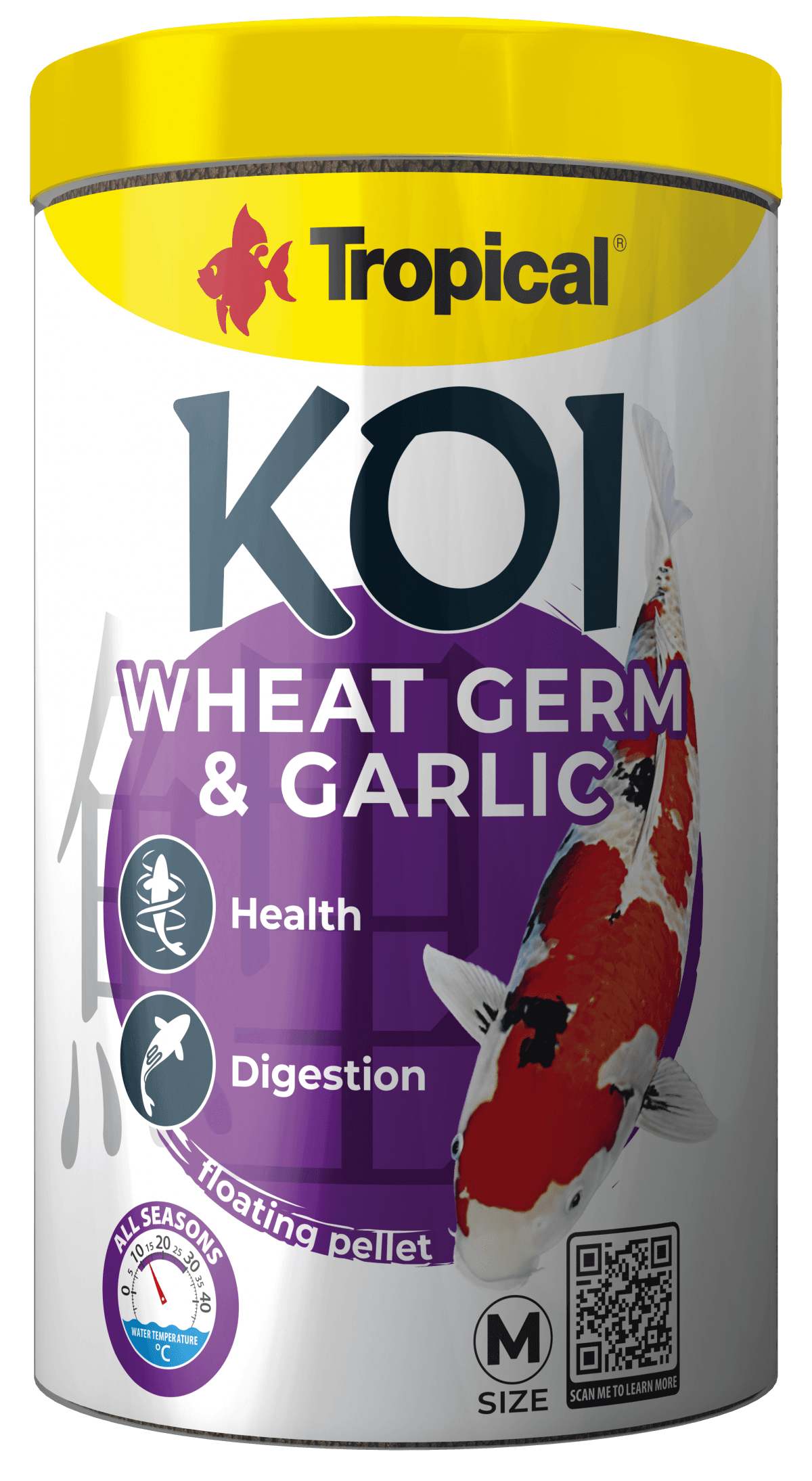 Tropical Koi Wheat Germ&Garlic Pellet Size M 1000ml/320Gr