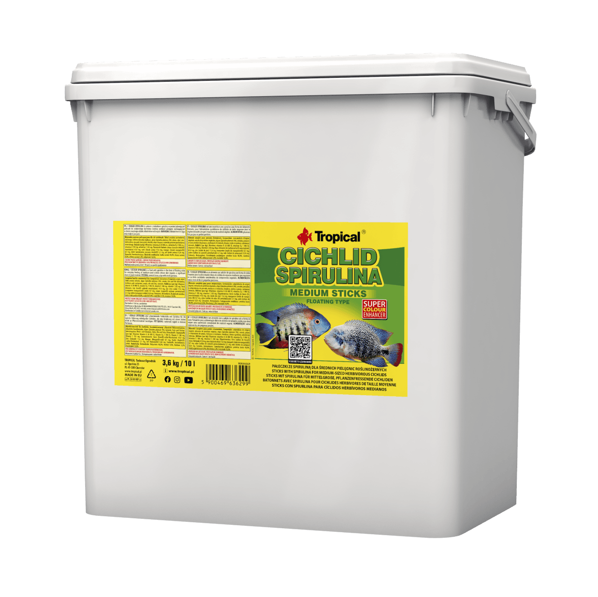 Tropical Cichlid Spirulina Medium Sticks 10Lt/3,6Kg