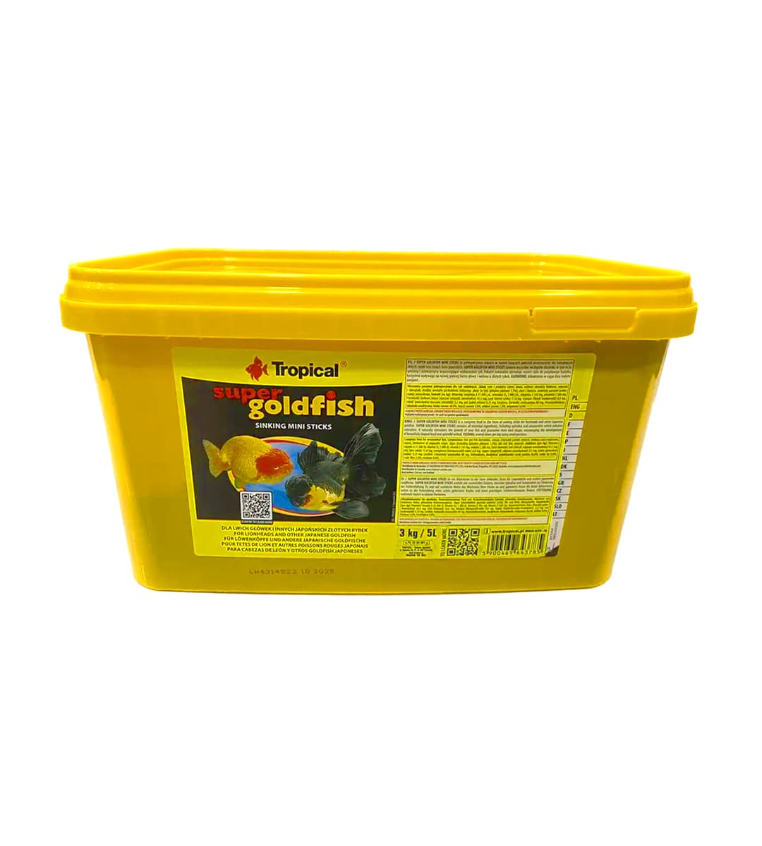Tropical Super Goldfish Mini Sticks 5Lt/3Kg