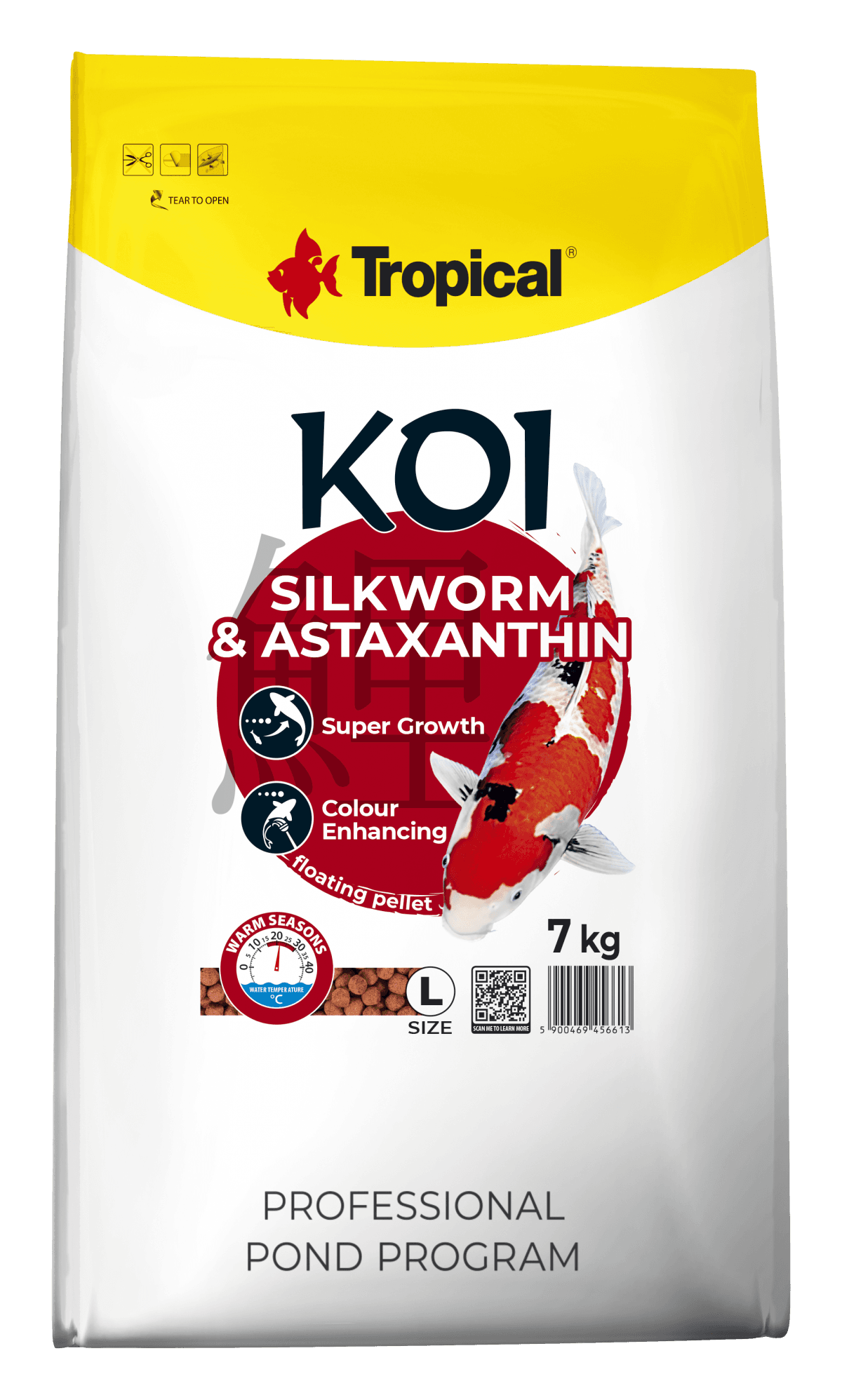 Tropical Koi Silkworm&Astaxanthin Pellet Size L 7Kg. ( Havuz Balığı Yemi )
