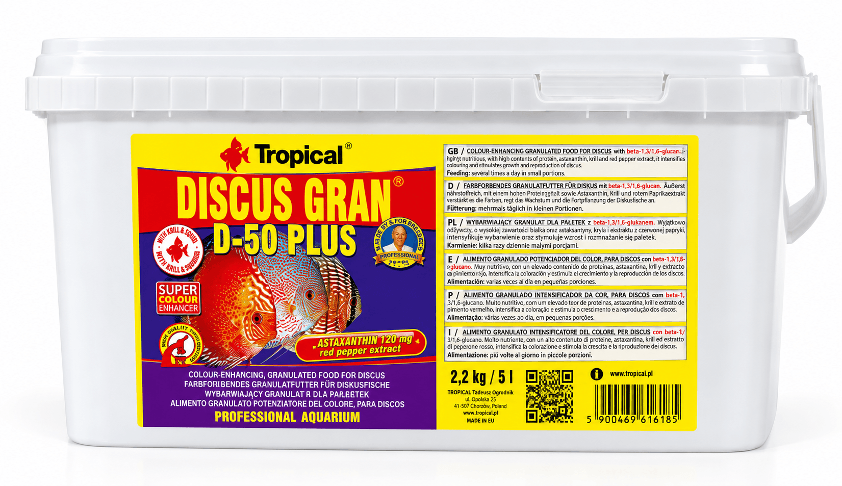 Tropical Discus Gran D-50 Plus 5Lt/2,2Kg