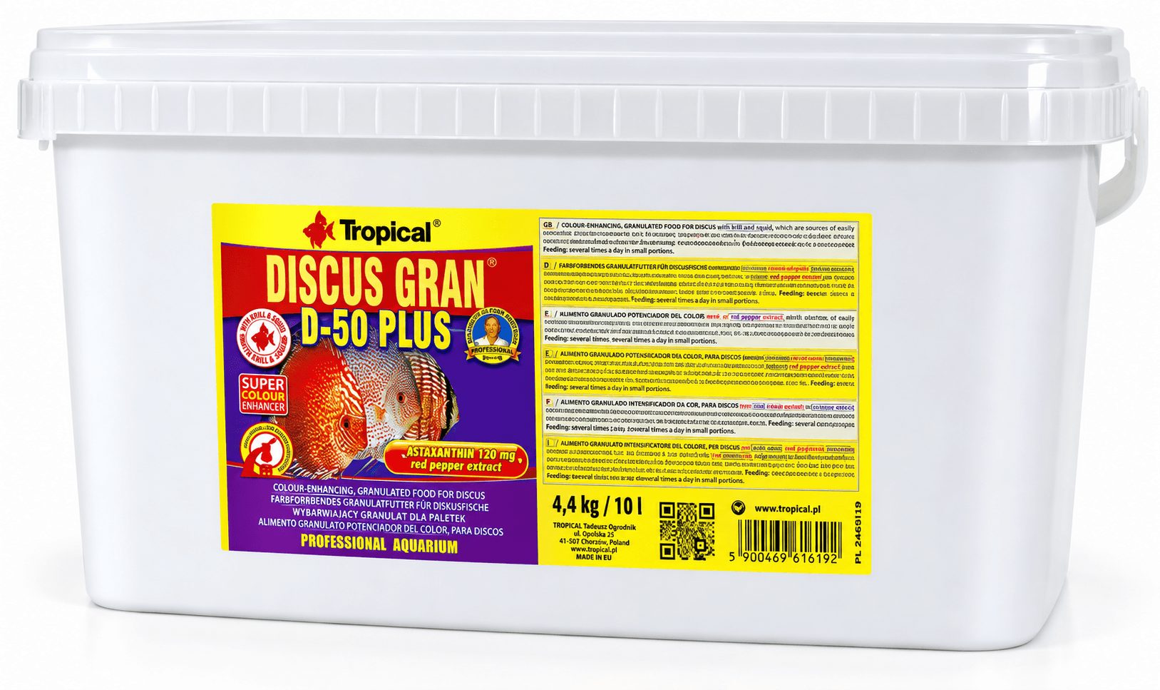 Tropical Discus Gran D-50 Plus 10Lt/4,4Kg