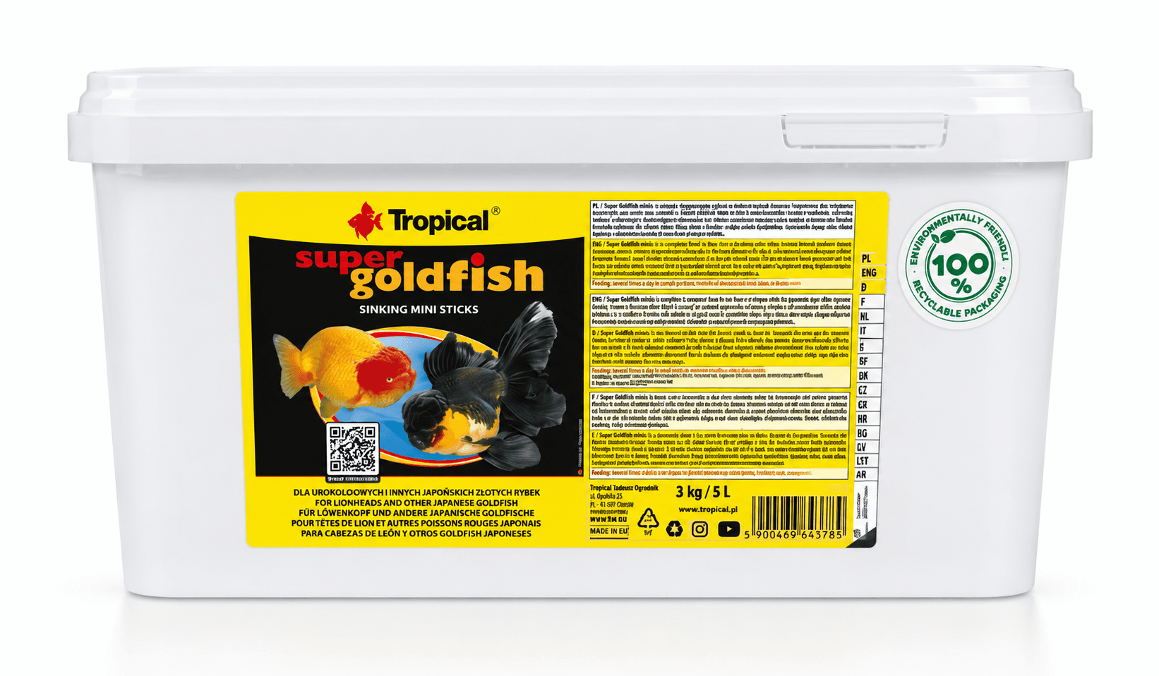 Tropical Super Goldfish Mini Sticks 5Lt/3Kg