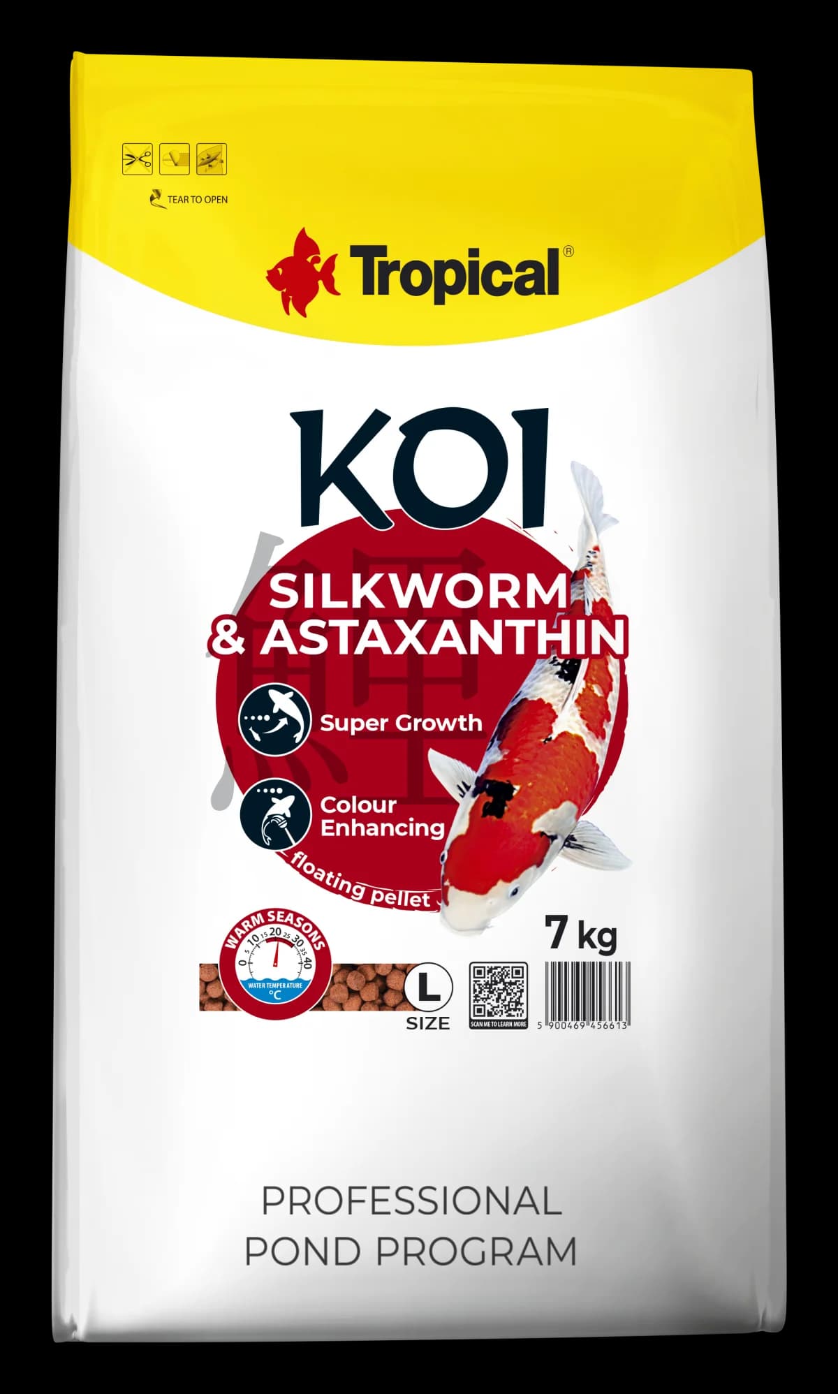 Tropical Koi Silkworm&Astaxanthin Pellet Size L 7Kg. ( Havuz Balığı Yemi )