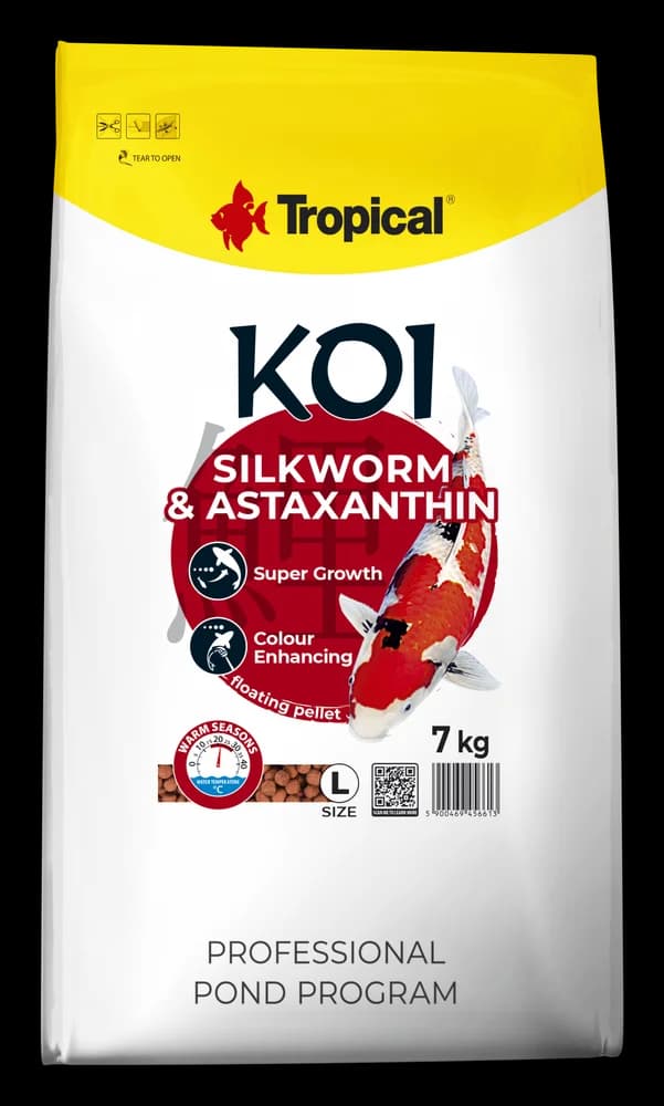 Tropical Koi Silkworm&Astaxanthin Pellet Size L 7Kg. ( Havuz Balığı Yemi )