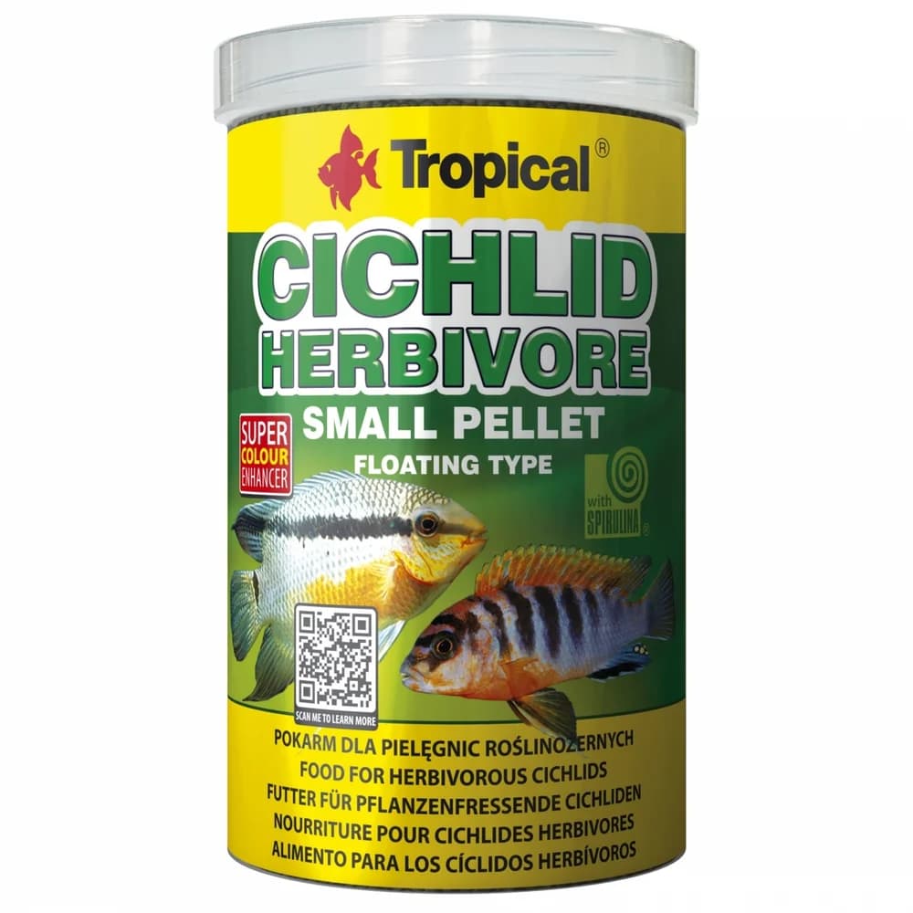 Tropical Cichlid Herbivore Small Pellet 250ml/90Gr