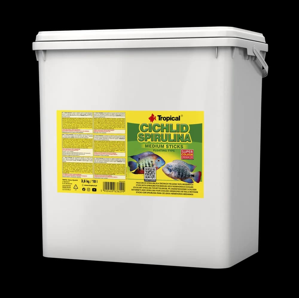 Tropical Cichlid Spirulina Medium Sticks 10Lt/3,6Kg