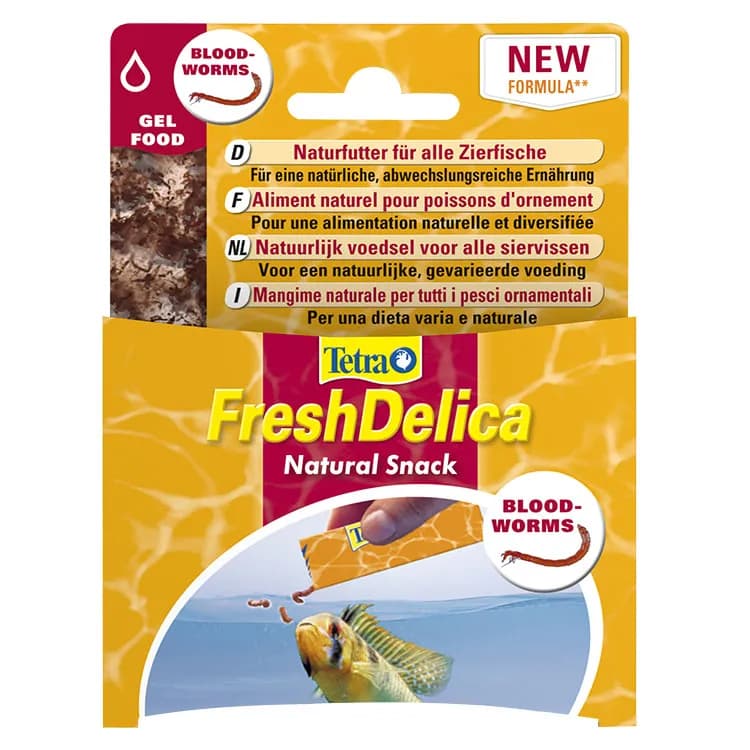 Tetra FreshDelica Bloodworms Tropikal Jel Balık Yemi – Kan Kurtlu – 48GR