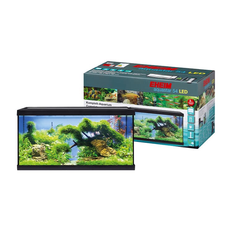EHEIM Aquastar 54 Akvaryum Başlangıç Seti Siyah (LED Aydınlatma/filtre/filtre medyası/ısıtıcı)