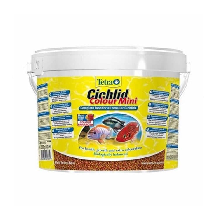 Tetra Cichlid Colour Mini Ufak Taneli Renklendirici Ciclhid Balık Yemi - 10LT