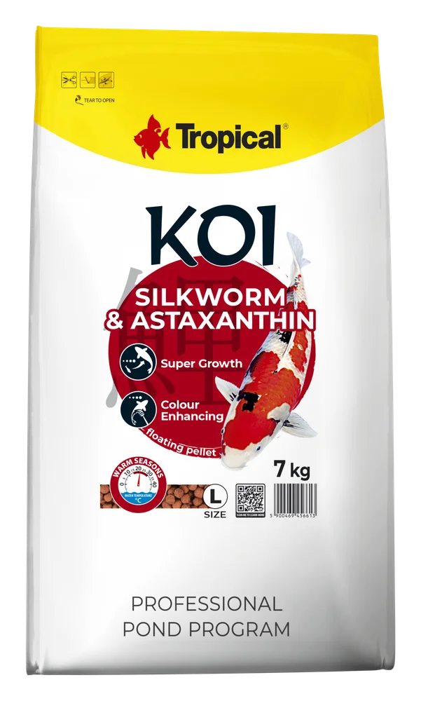Tropical Koi Silkworm&Astaxanthin Pellet Size L 7Kg. ( Havuz Balığı Yemi )