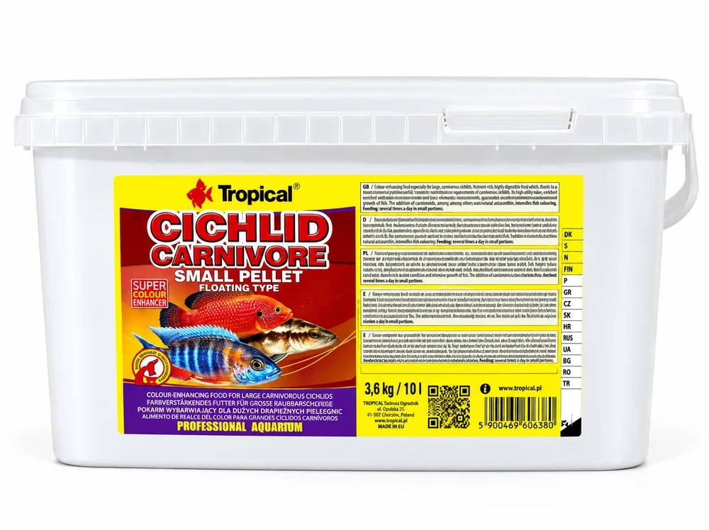 Tropical Cichlid Carnivore Small Pellet 10Lt/3,6Kg