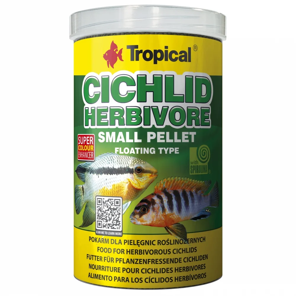 Tropical Cichlid Herbivore Small Pellet 250ml/90Gr
