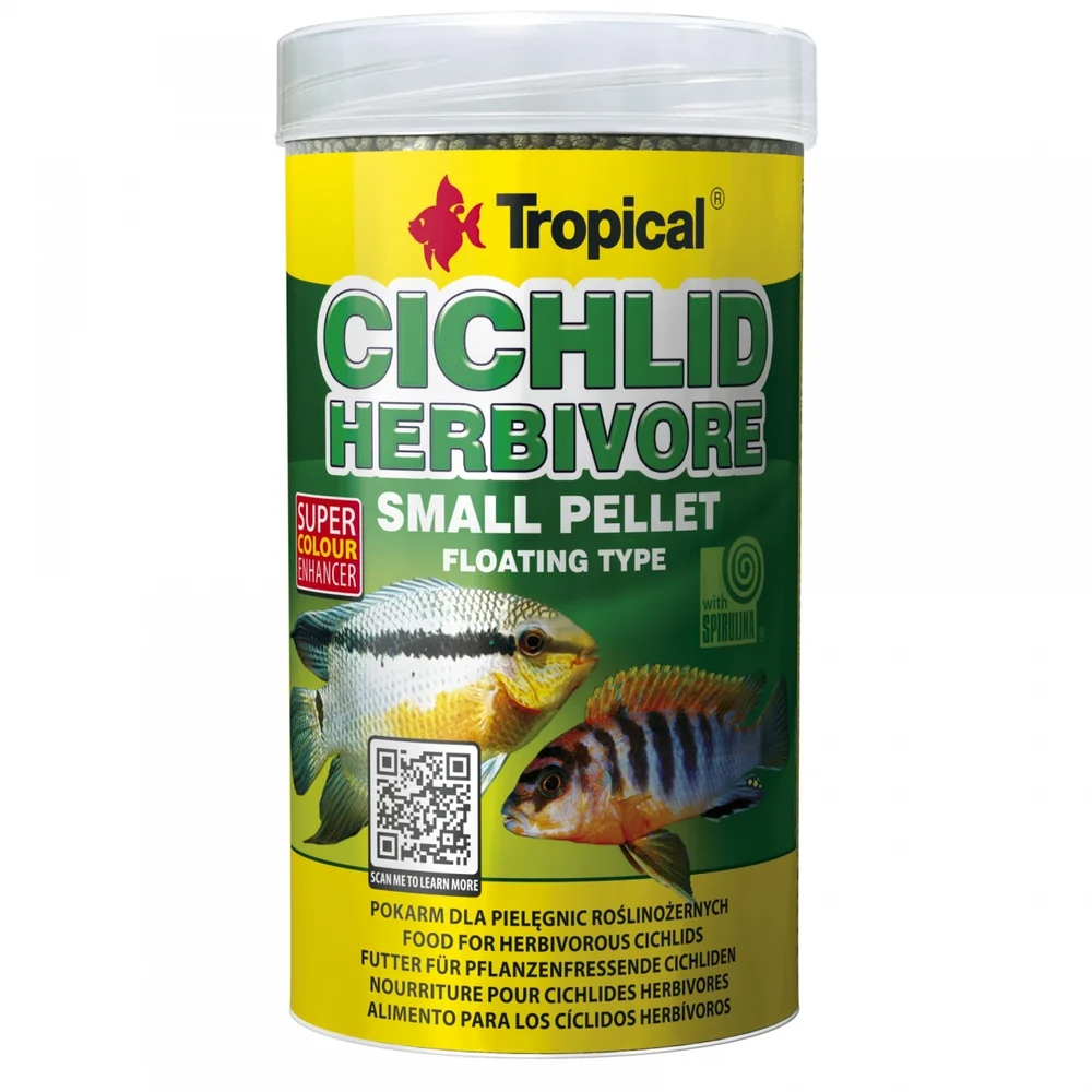 Tropical Cichlid Herbivore Small Pellet 1000ml/360Gr